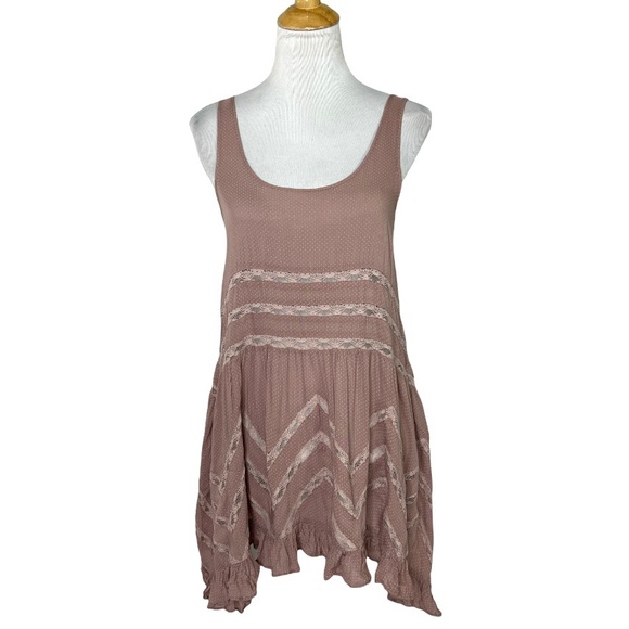 Free People Voile and Lace Trapeze Slip in Misty Pink Size XS - Picture 5 of 10